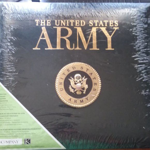 ARMY Scrapbook Photo Album UNITED STATES 12x12 Bonded Leather Die Cast Metal K&C